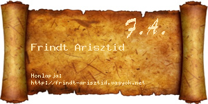 Frindt Arisztid névjegykártya